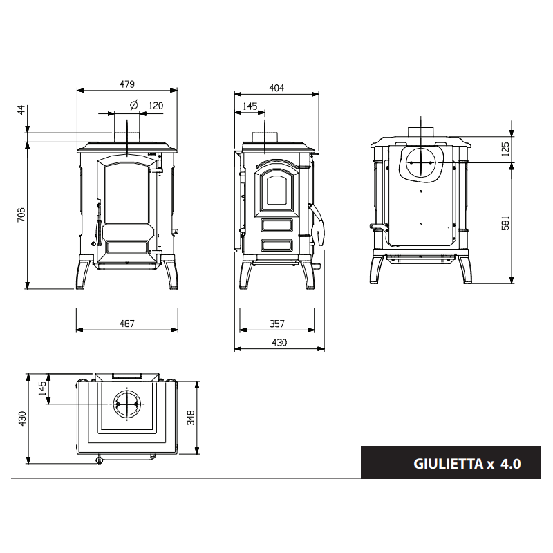 Poêle à Bois Giulietta X 4.0 8 kw La Nordica 3 Poêle à Bois Giulietta X 4.0 8 kw La Nordica – Image 3