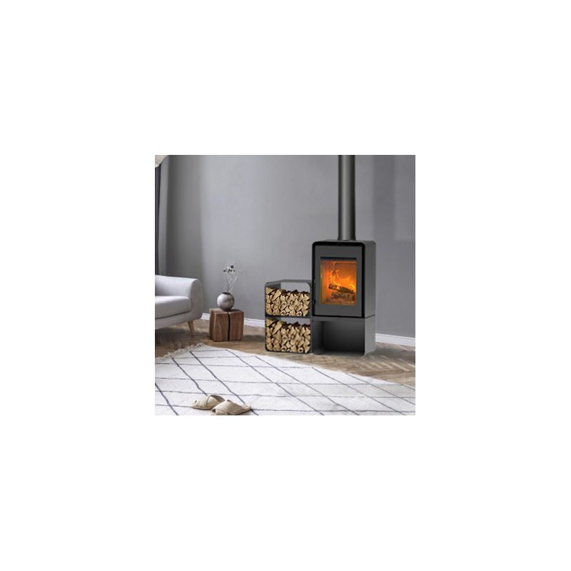 Poêle à bois Domino avec range bûche et module 2 étages 8,5 kw ETNA Wood 1 Poêle à bois Domino avec range bûche et module 2 étages 8,5 kw ETNA Wood