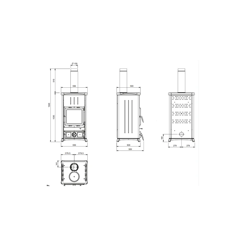 Poêle à bois Nordica Concita 2.0 Steel 11.8 kW 2 Poêle à bois Nordica Concita 2.0 Steel 11.8 kW – Image 2