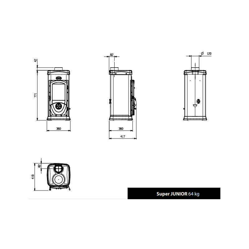 Poêle à bois Super Junior 6,3 kw 3 Poêle à bois Super Junior 6,3 kw – Image 3