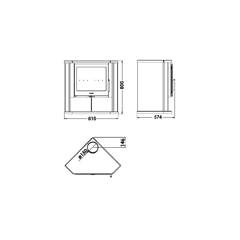 Poêle à bois d'angle Sintra 7 kw Panadero 3 Poêle à bois d'angle Sintra 7 kw Panadero – Image 3